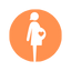 icono que representa la funcionalidad de uso en embarazo de los abrigos de porteo Wombat